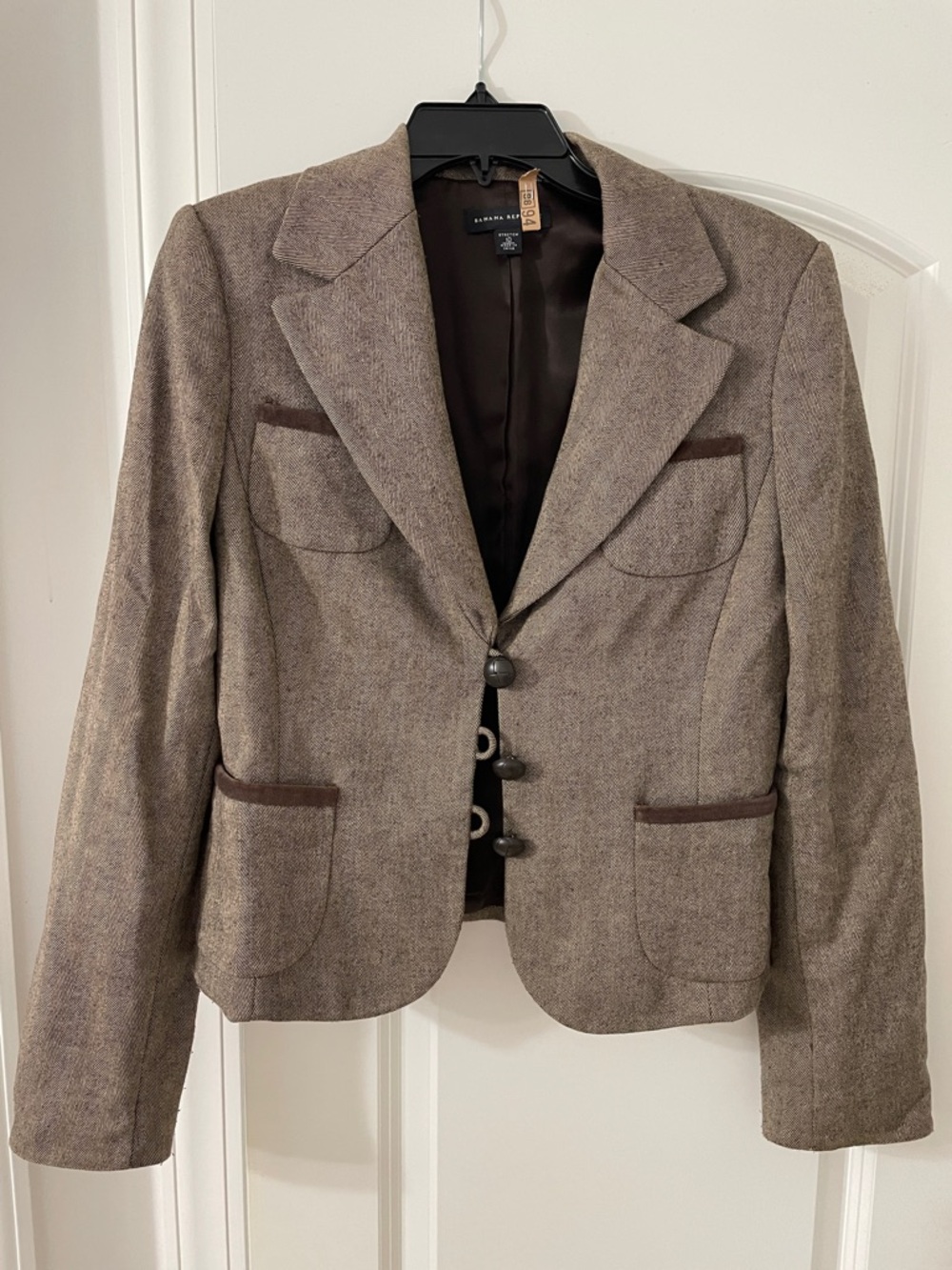 Banana Republic Taupe Tweed Women's Blazer Jacket
